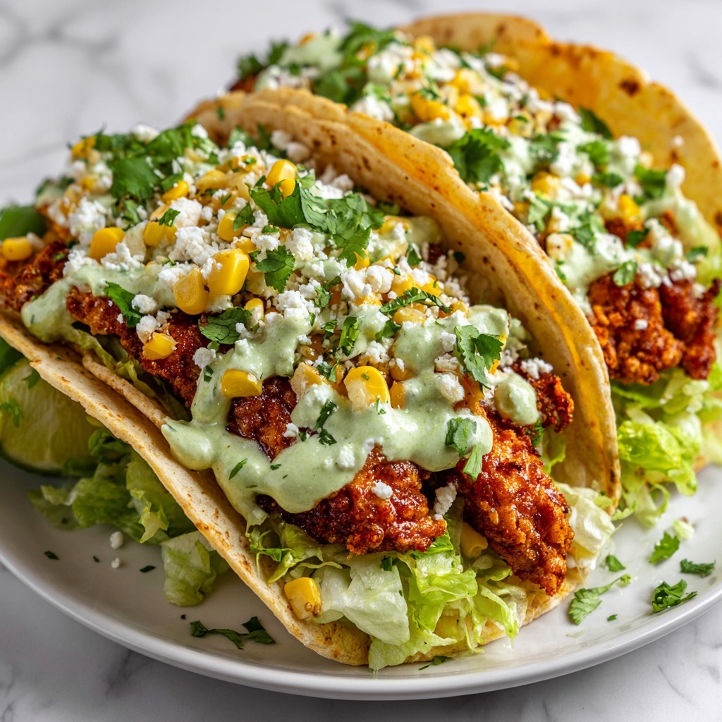 Fried Chicken Street Corn Tacos Recipe - Recipe Image