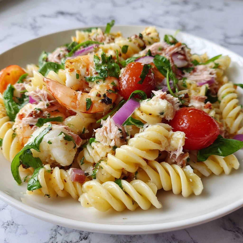 Seafood Pasta Salad with Shrimp & Crab Recipe - Recipe Image