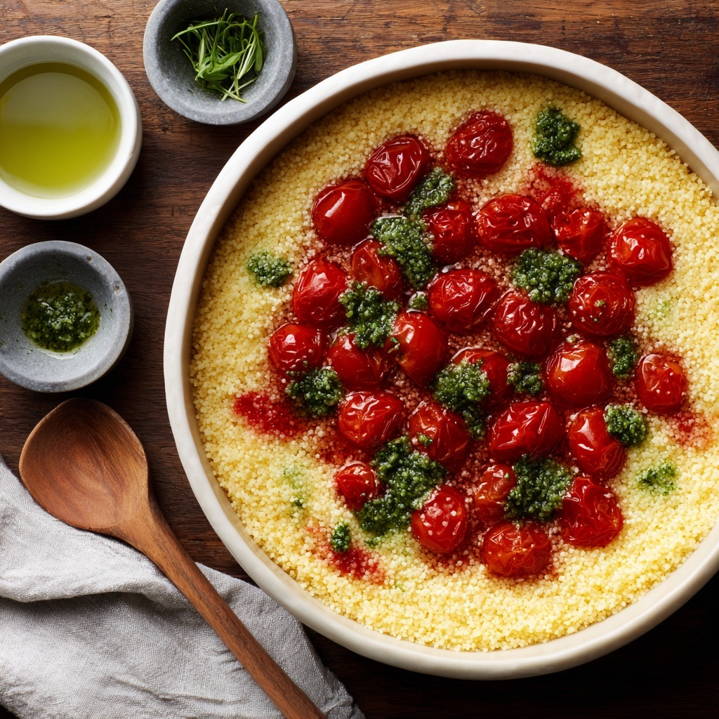 Roast Cherry Tomato and Thyme Risotto with Basil Pesto Recipe - Recipe Image