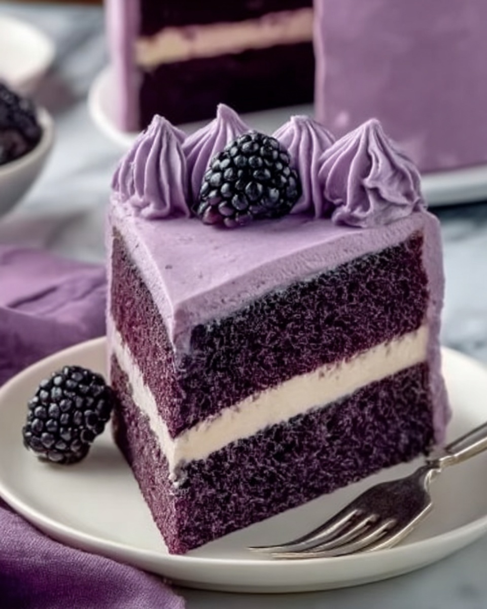 Purple Velvet Cake with White Chocolate Cream Cheese Frosting Recipe - Recipe Image