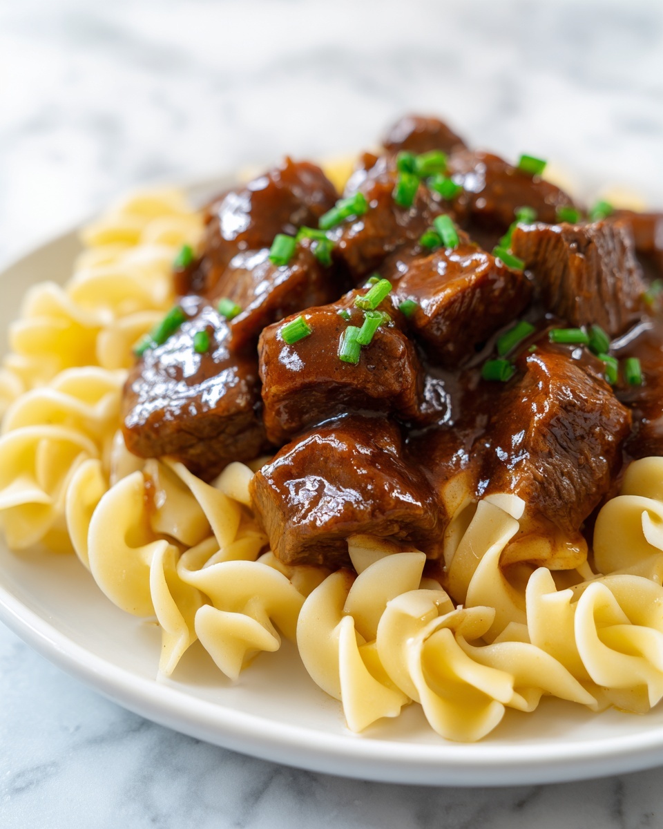 Crockpot Beef Tips & Noodles Recipe - Recipe Image