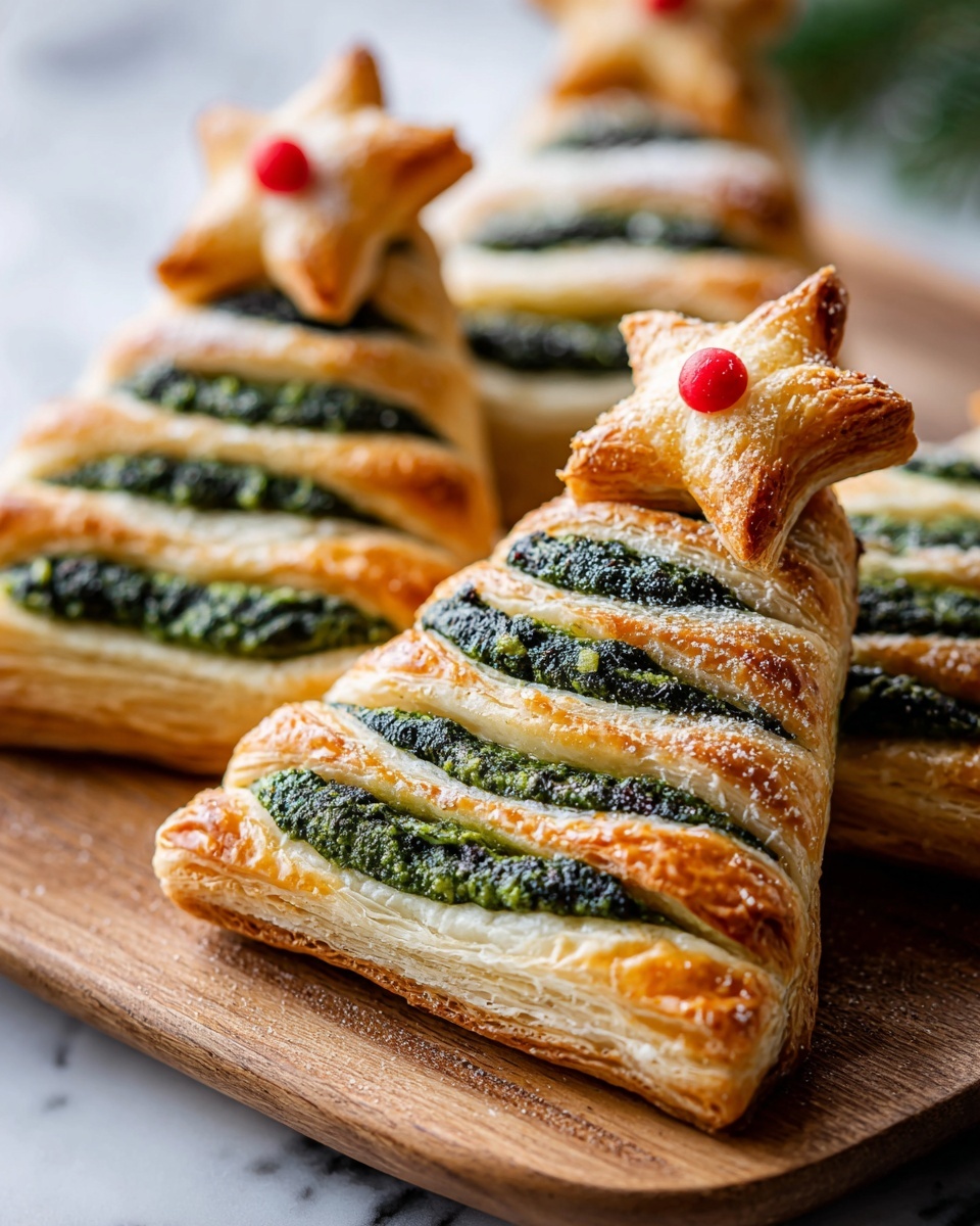 Puff Pastry Pesto Christmas Trees Recipe - Recipe Image