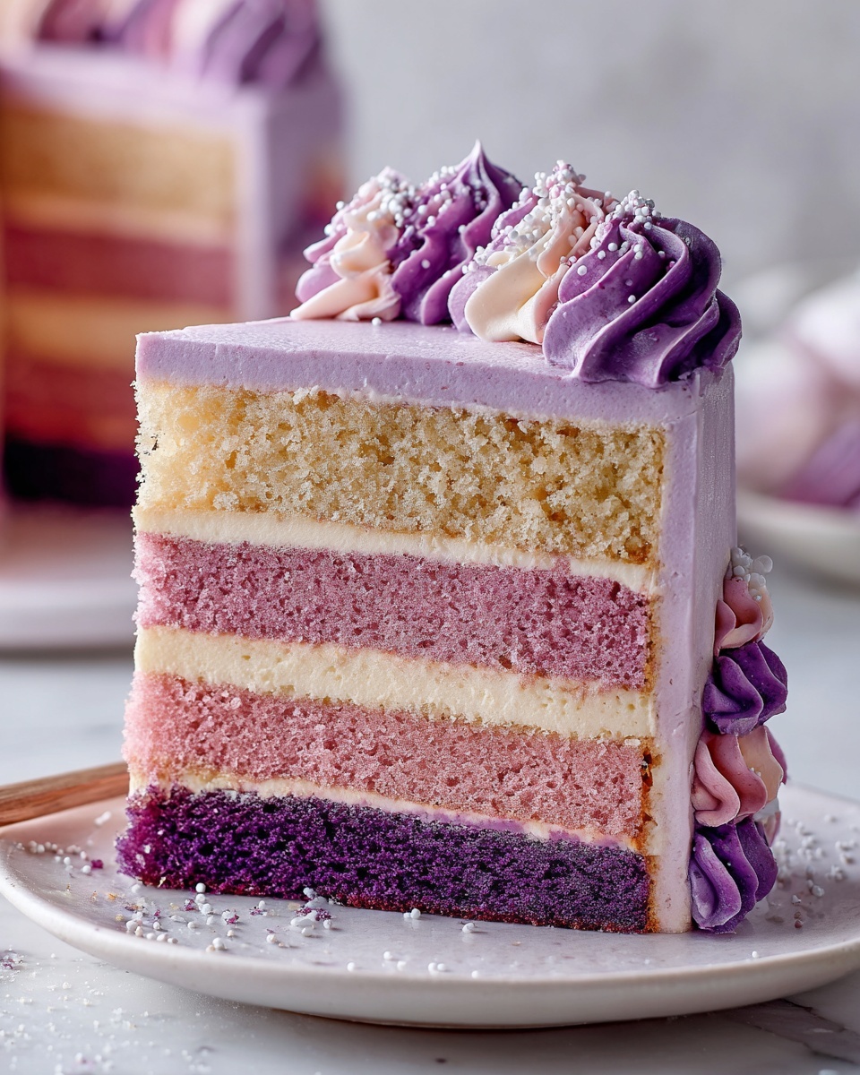 Purple Ombre Layer Cake Recipe - Recipe Image