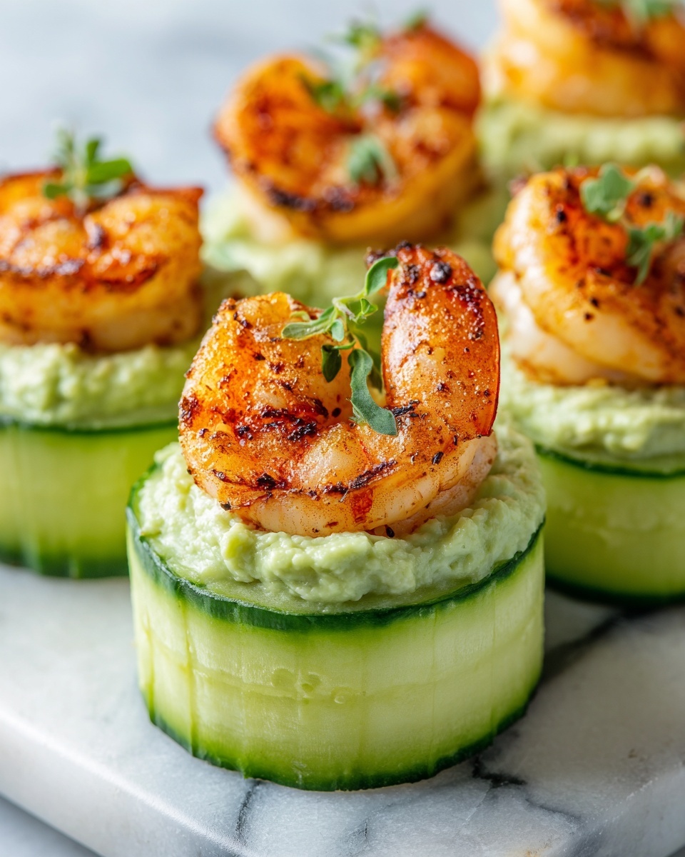 Blackened Shrimp Avocado Cucumber Bites Recipe - Recipe Image