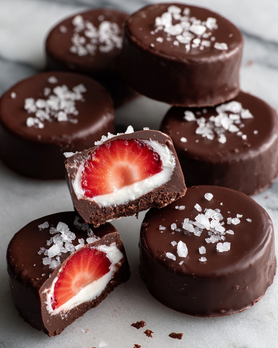 Chocolate Covered Strawberry Frozen Yogurt Bites Recipe - Recipe Image