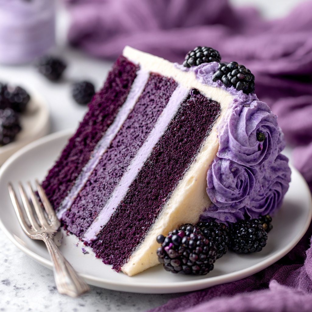 Purple Velvet Cake with White Chocolate Cream Cheese Frosting Recipe - Recipe Image
