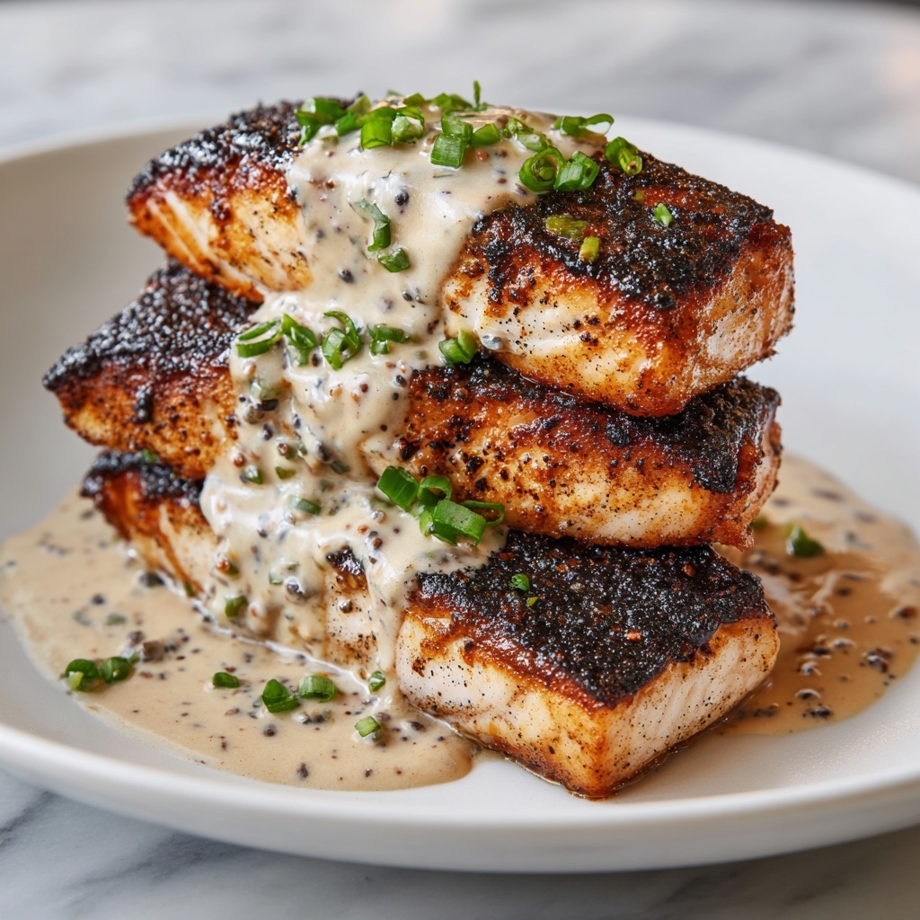 Blackened Salmon with Creamy Dijon Sauce Recipe - Recipe Image