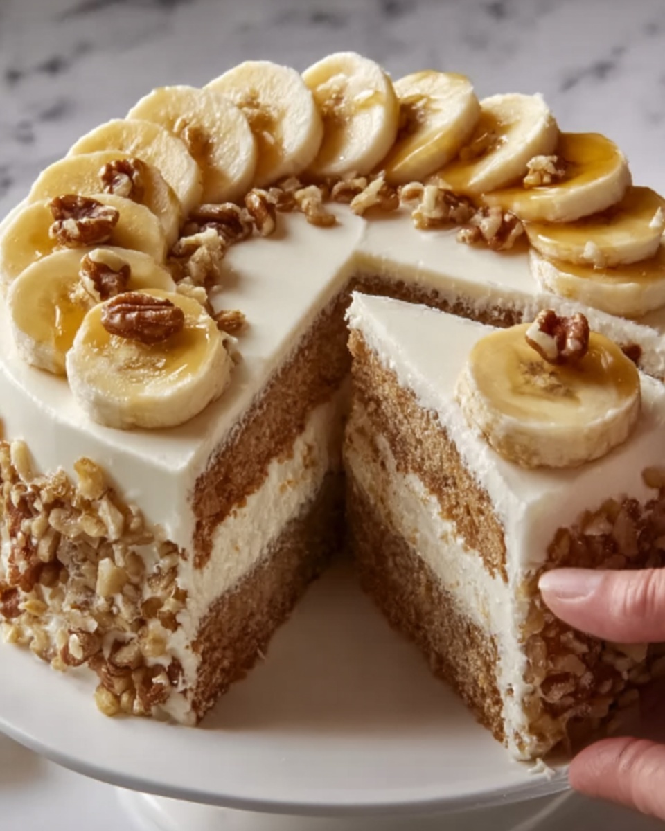 Heavenly Banana Walnut Cream Cake Recipe - Recipe Image
