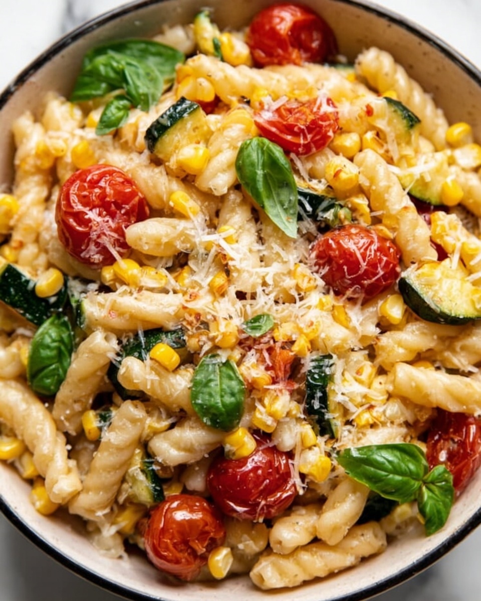 Summer Cavatelli with Corn, Tomatoes, and Zucchini Recipe - Recipe Image