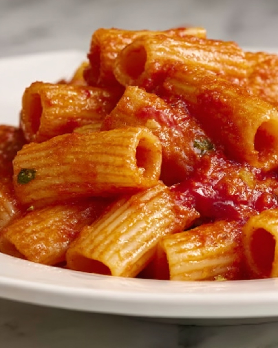 Delicious Spicy Rigatoni Pasta Recipe - Recipe Image