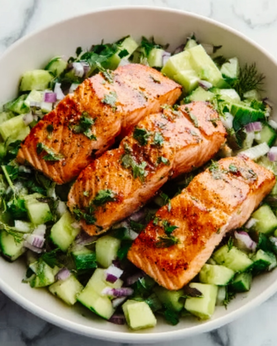 Bang Bang Salmon with Avocado Cucumber Salsa Recipe - Recipe Image