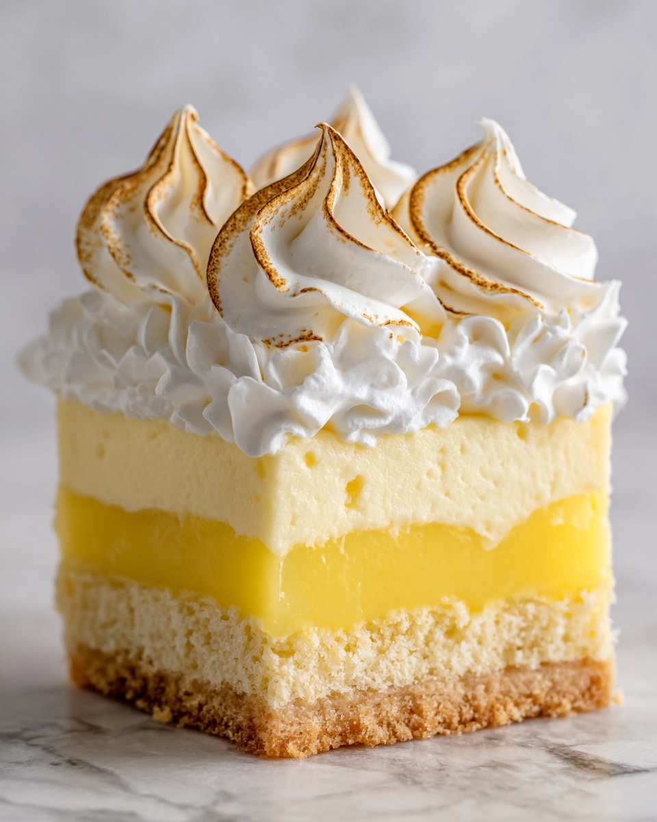 Lemon Cake with Fluffy Meringue Layers Recipe - Recipe Image
