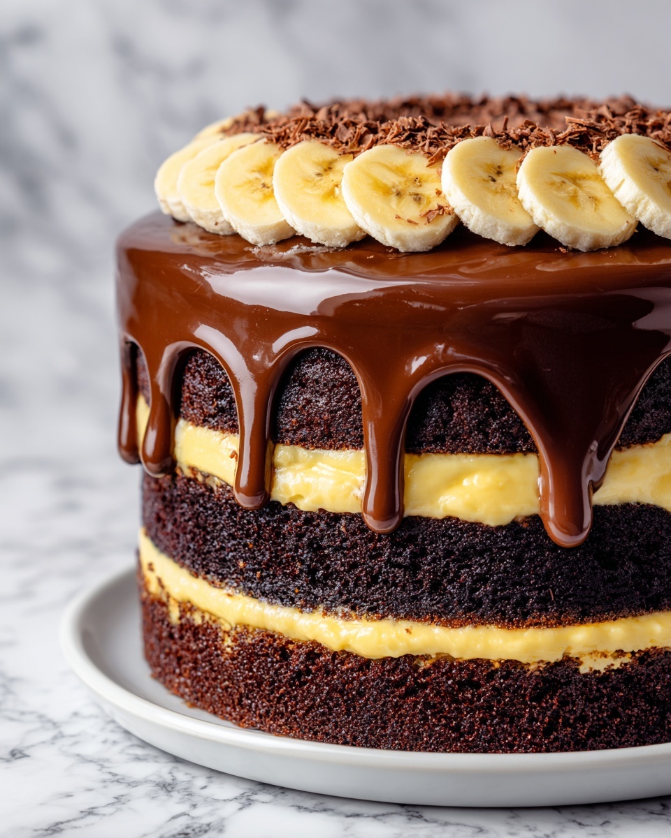 Double Chocolate Banana Layer Cake Recipe - Recipe Image