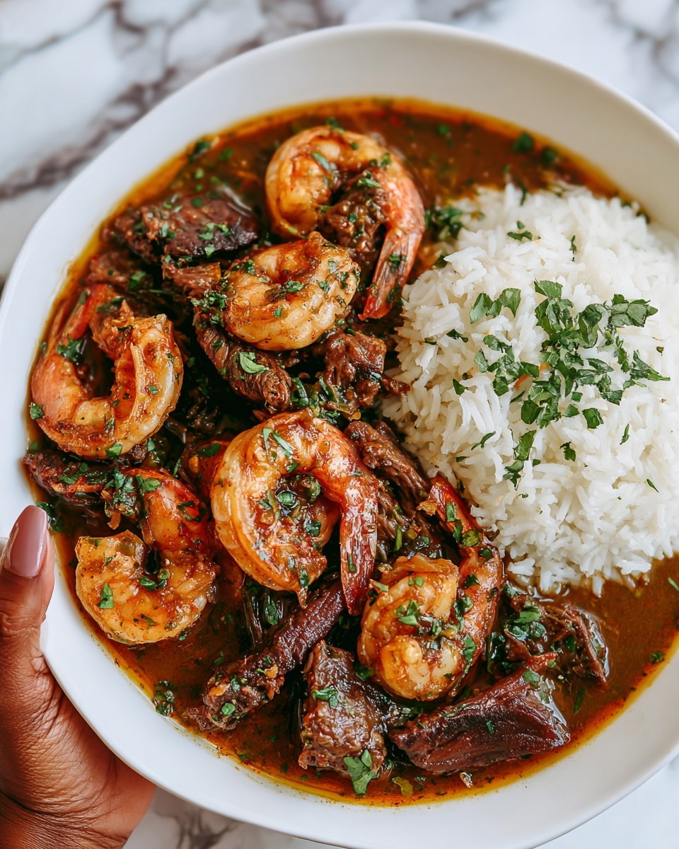 Creole Shrimp and Sausage Gumbo Recipe - Recipe Image