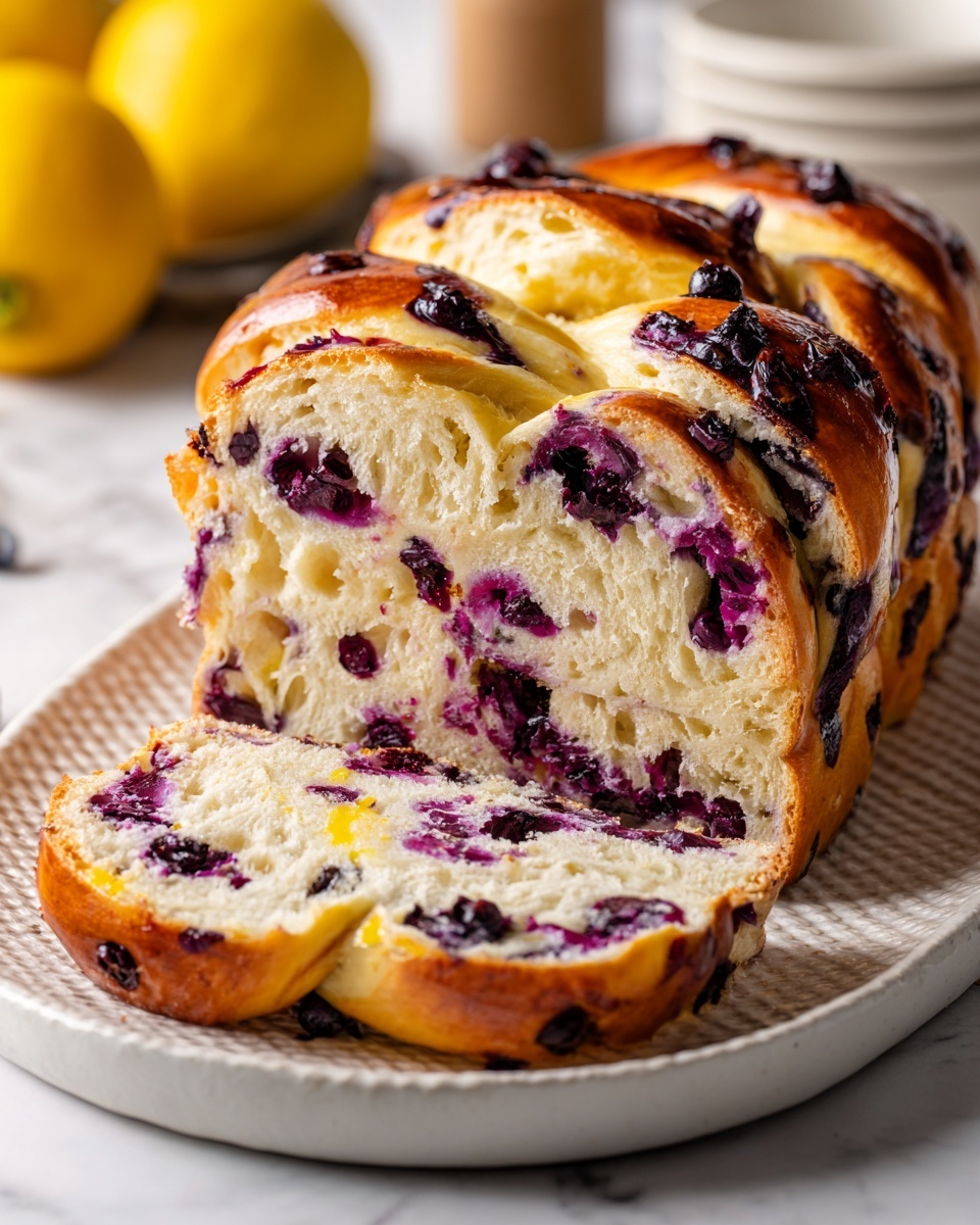 Lemon Blueberry Cream Cheese Sourdough Bread Recipe - Recipe Image