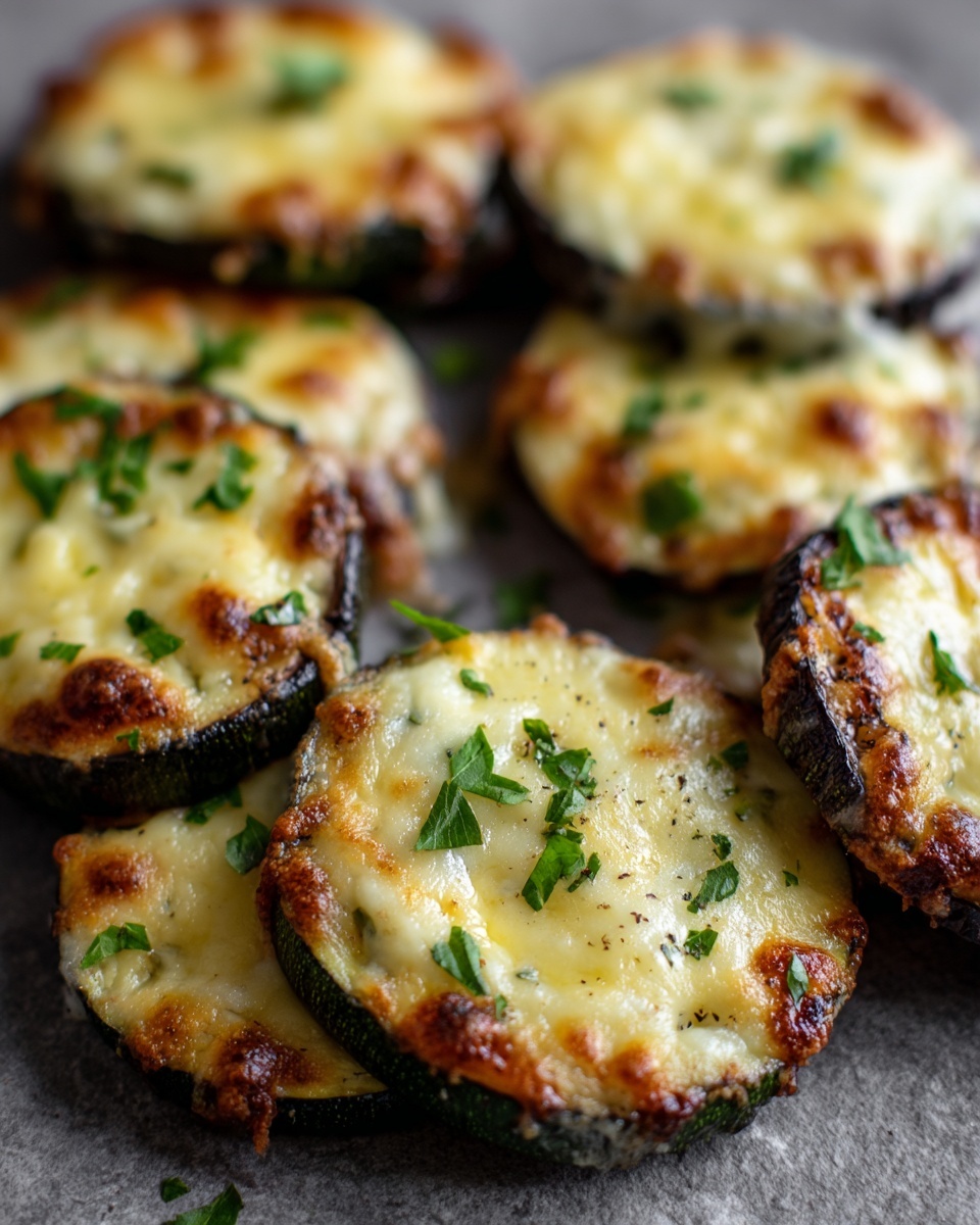 Cheesy Garlic Zucchini Steaks Recipe - Recipe Image