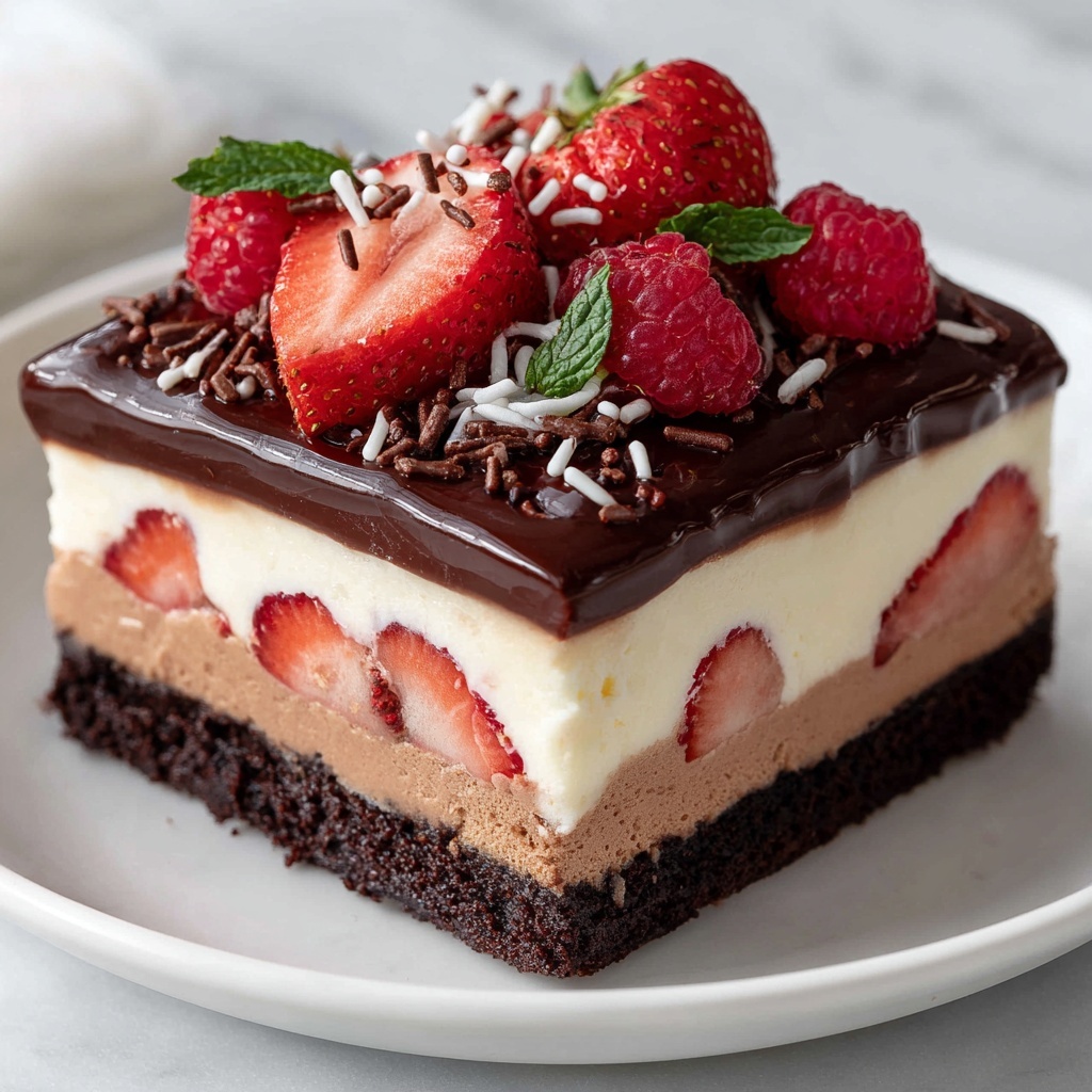 Decadent Strawberry Chocolate Fantasy Ice Cream Cake Recipe - Recipe Image