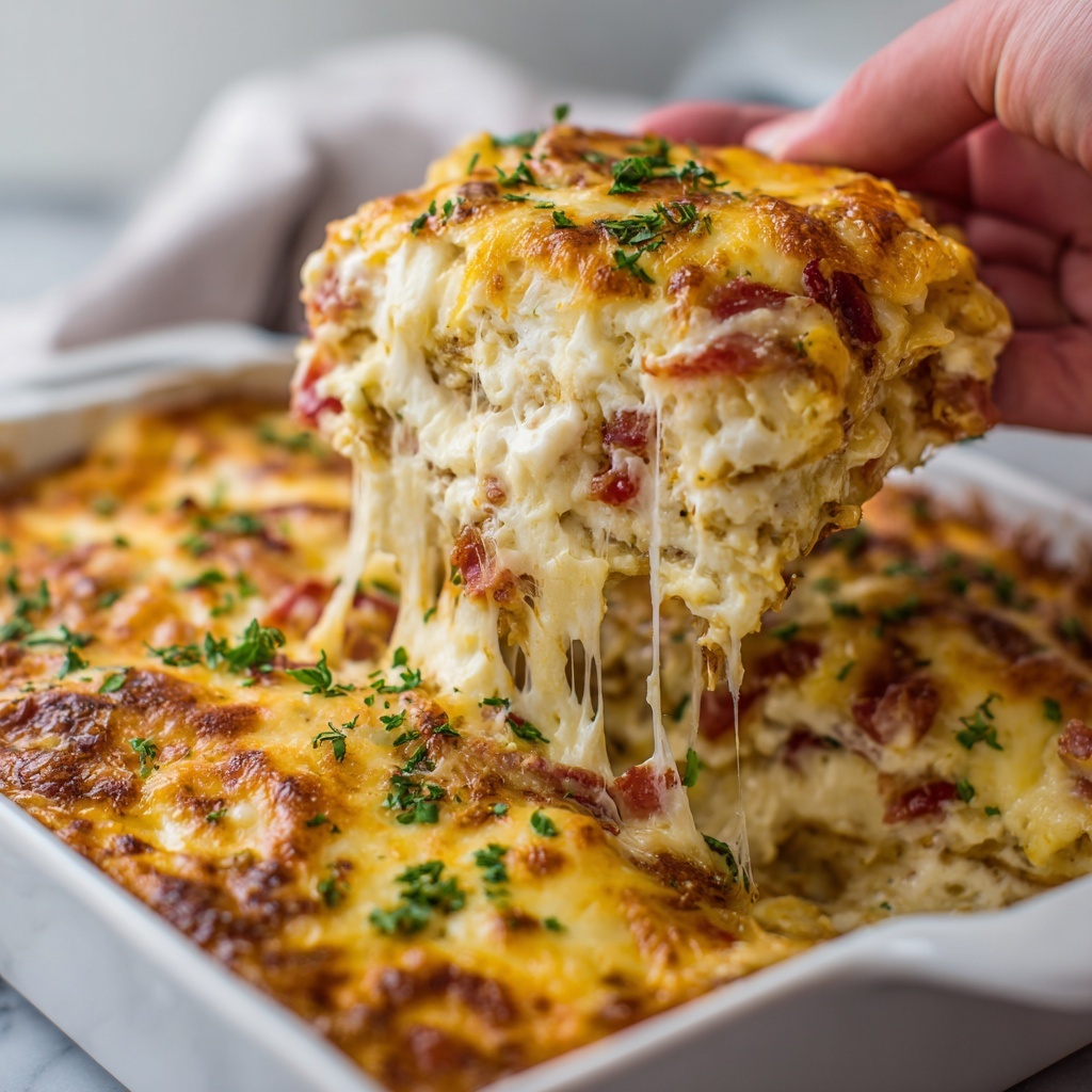 Creamy Chicken Nacho Hashbrown Bake Recipe - Recipe Image