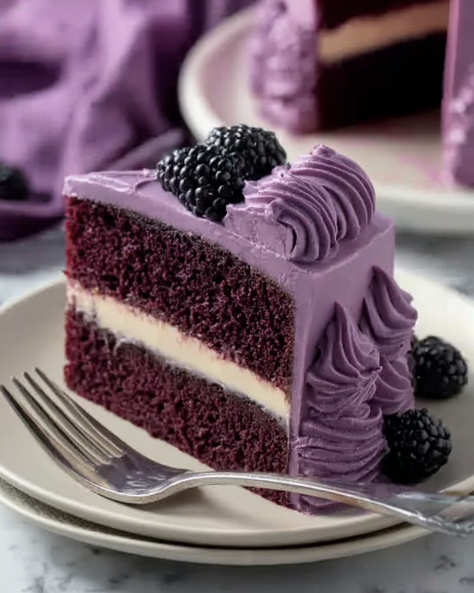 Purple Velvet Cake with White Chocolate Cream Cheese Frosting Recipe - Recipe Image