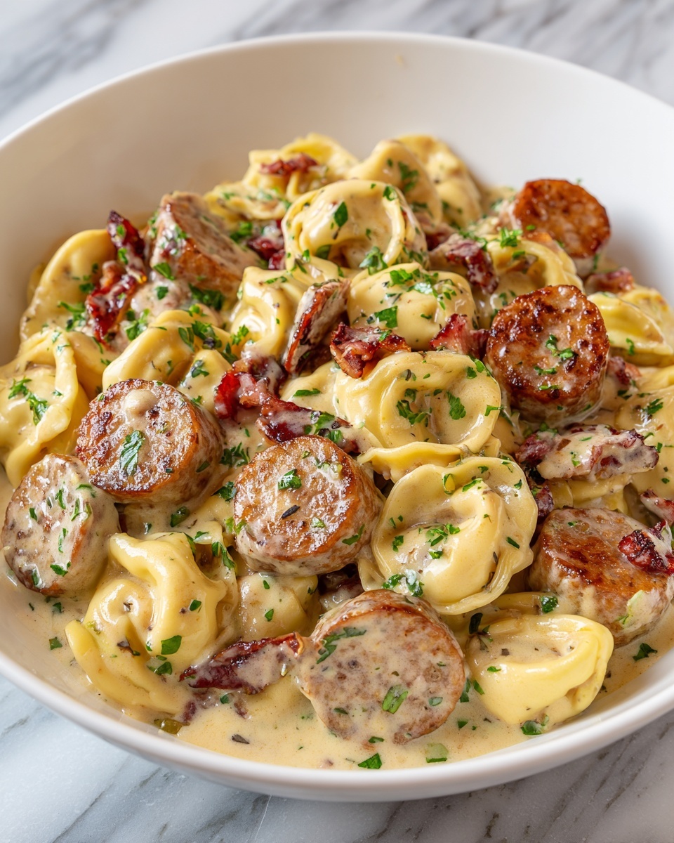 Sausage Tortellini Alfredo Recipe - Recipe Image