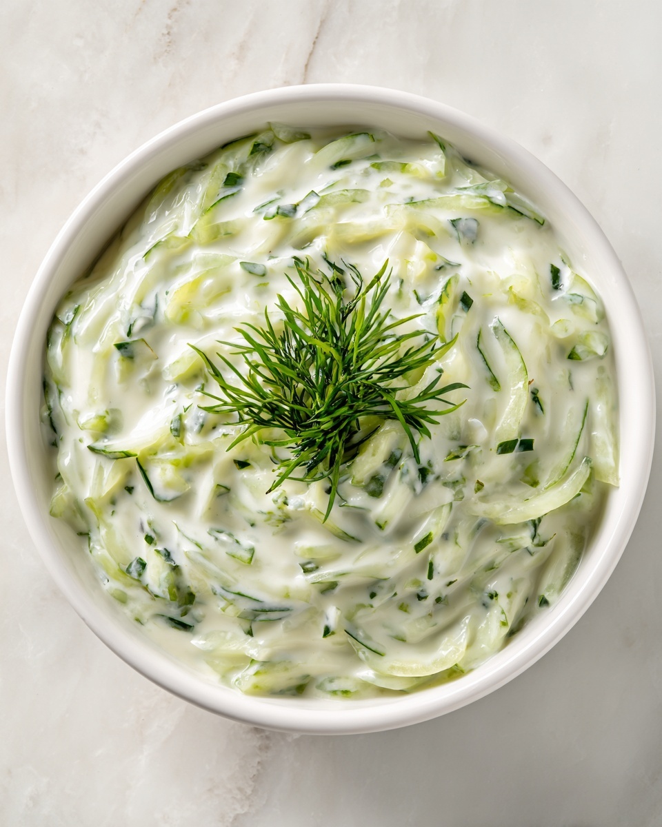 Refreshing and Tangy German Cucumber Salad with a Creamy Dressing Recipe - Recipe Image