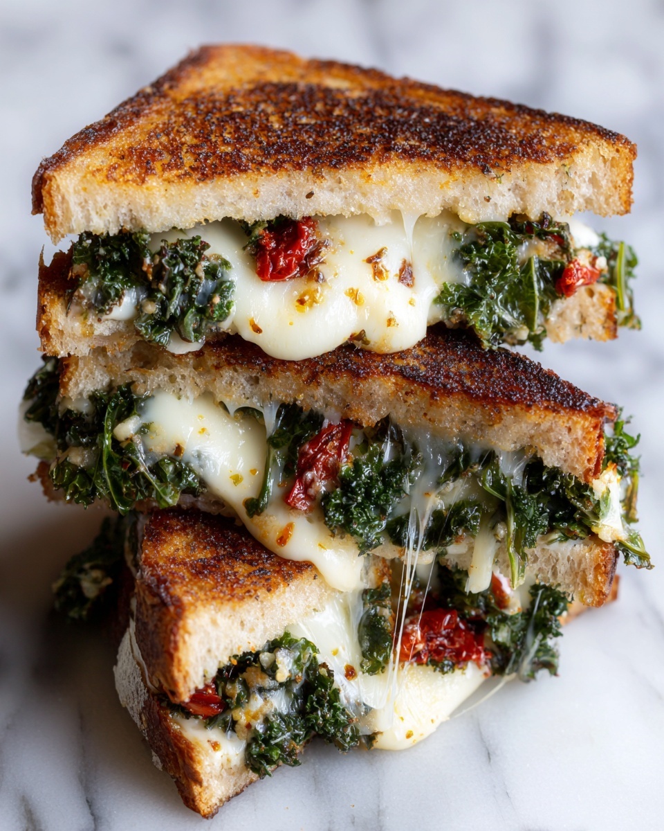 Sun-Dried Tomato, Spinach, and Ricotta Grilled Cheese Recipe - Recipe Image