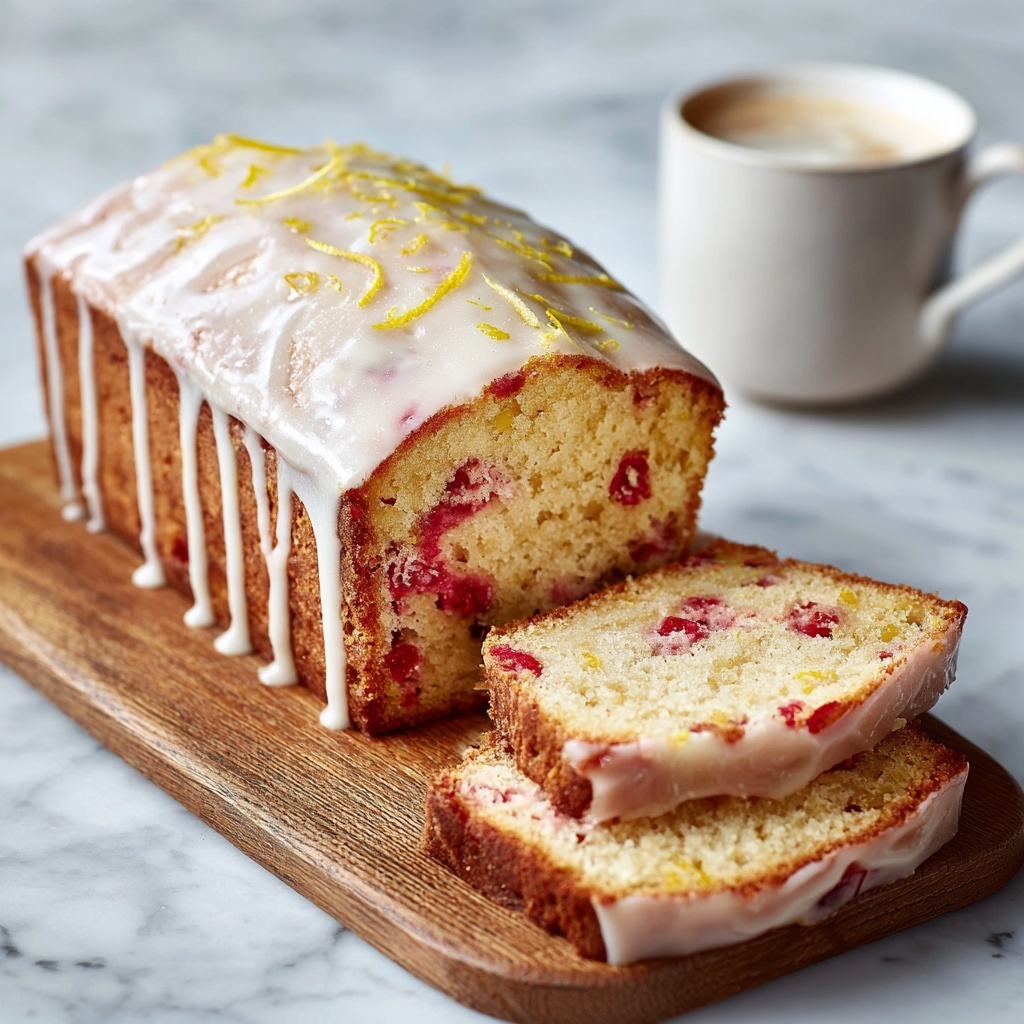 Lemon Rhubarb Loaf With Glaze Recipe - Recipe Image