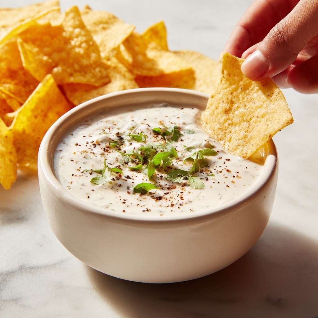 Mexican Restaurant Style White Cheese (Queso) Dip Recipe - Recipe Image