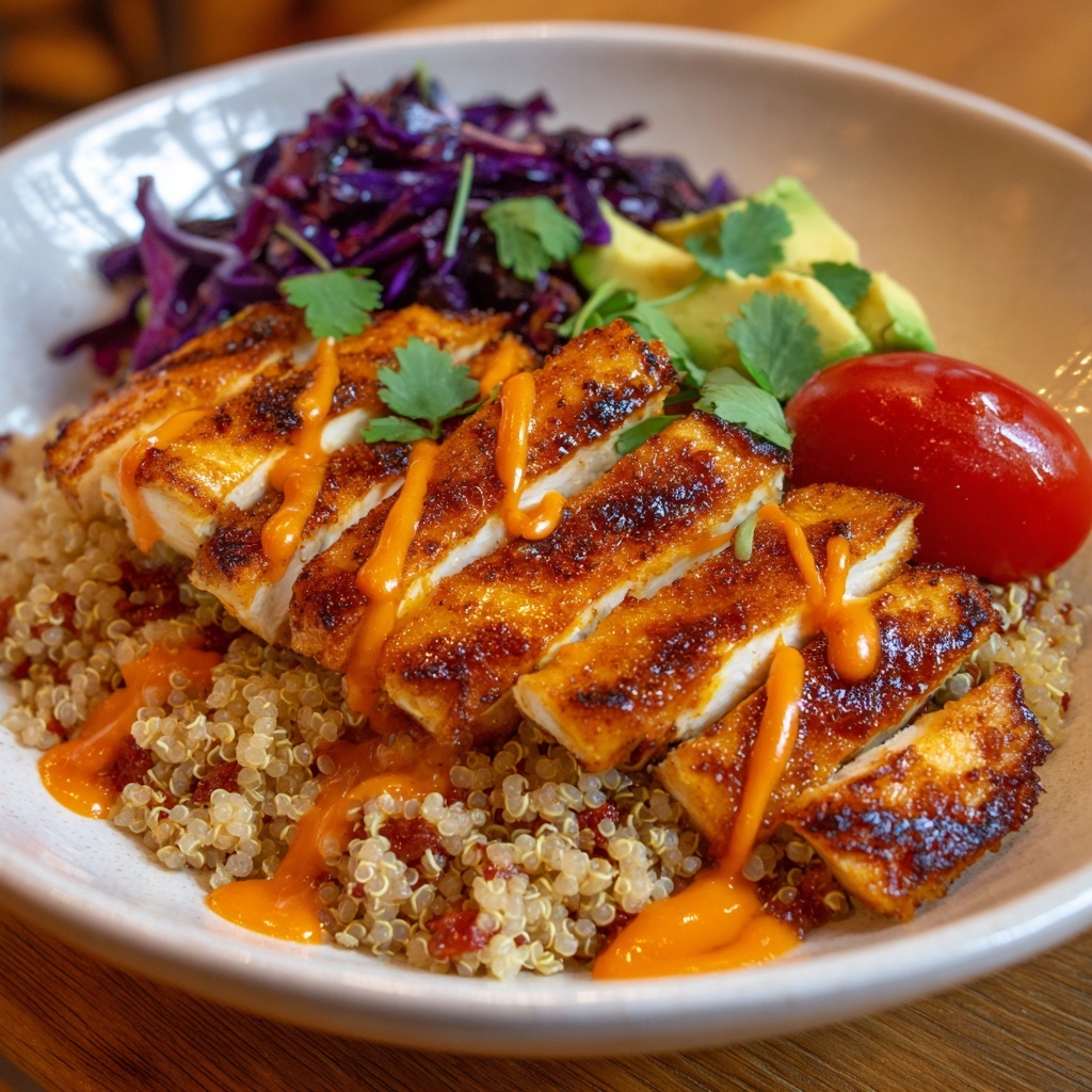 Grilled Chicken and Quinoa Salad Bowl Recipe - Recipe Image
