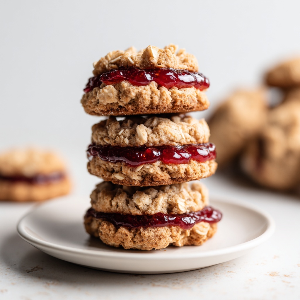 Healthy Flourless Peanut Butter & Jelly Cookie Sandwiches Recipe - Recipe Image