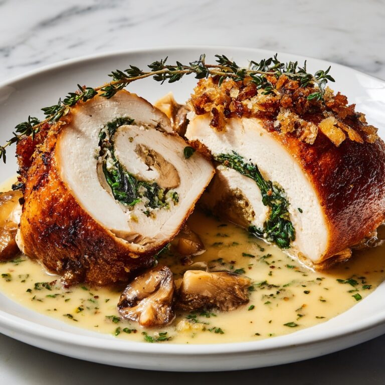 Herb-Stuffed Turkey Roulade with Apple and Sausage Recipe