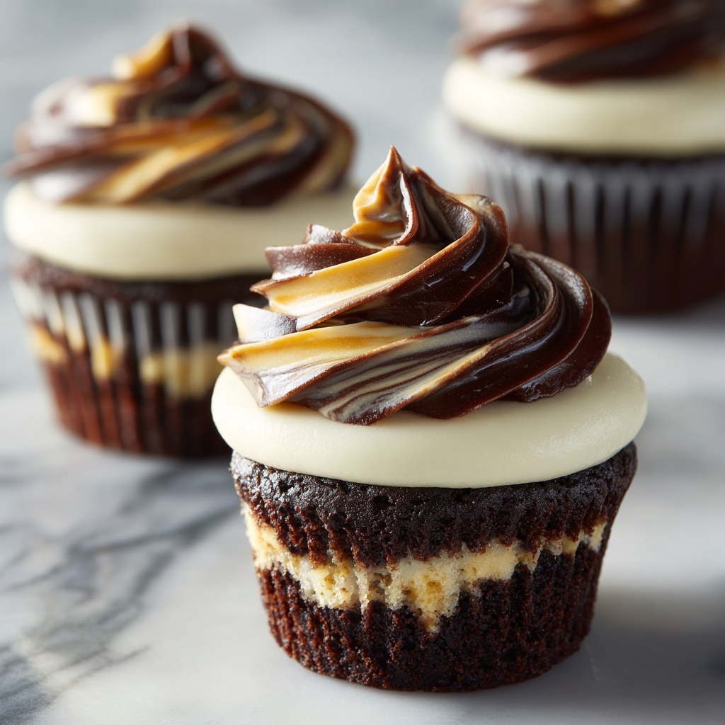 Chocolate Cheesecake Cupcakes with Whipped Ganache Frosting Recipe - Recipe Image