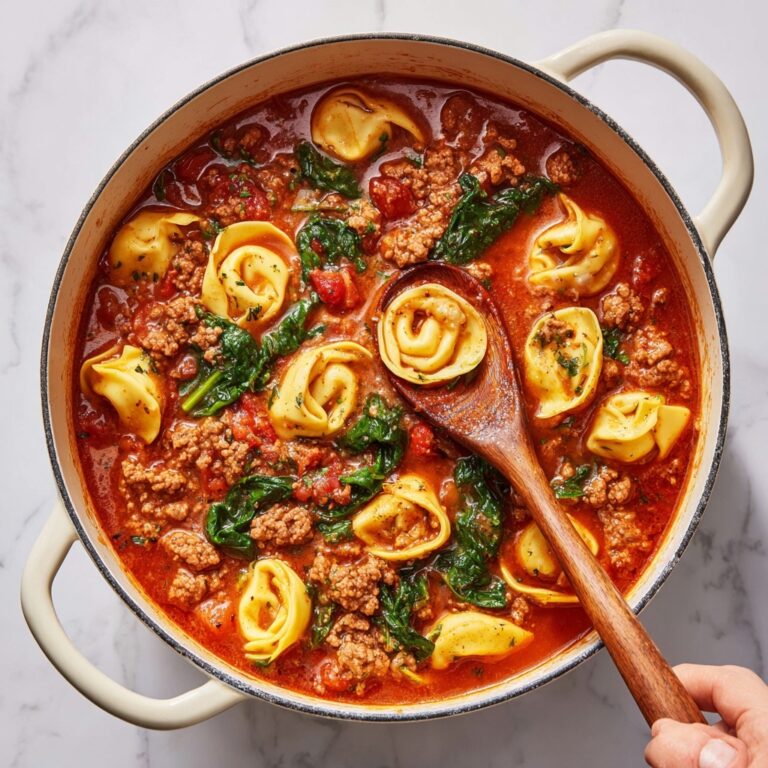 Tortellini Soup with Ground Beef and Vegetables Recipe