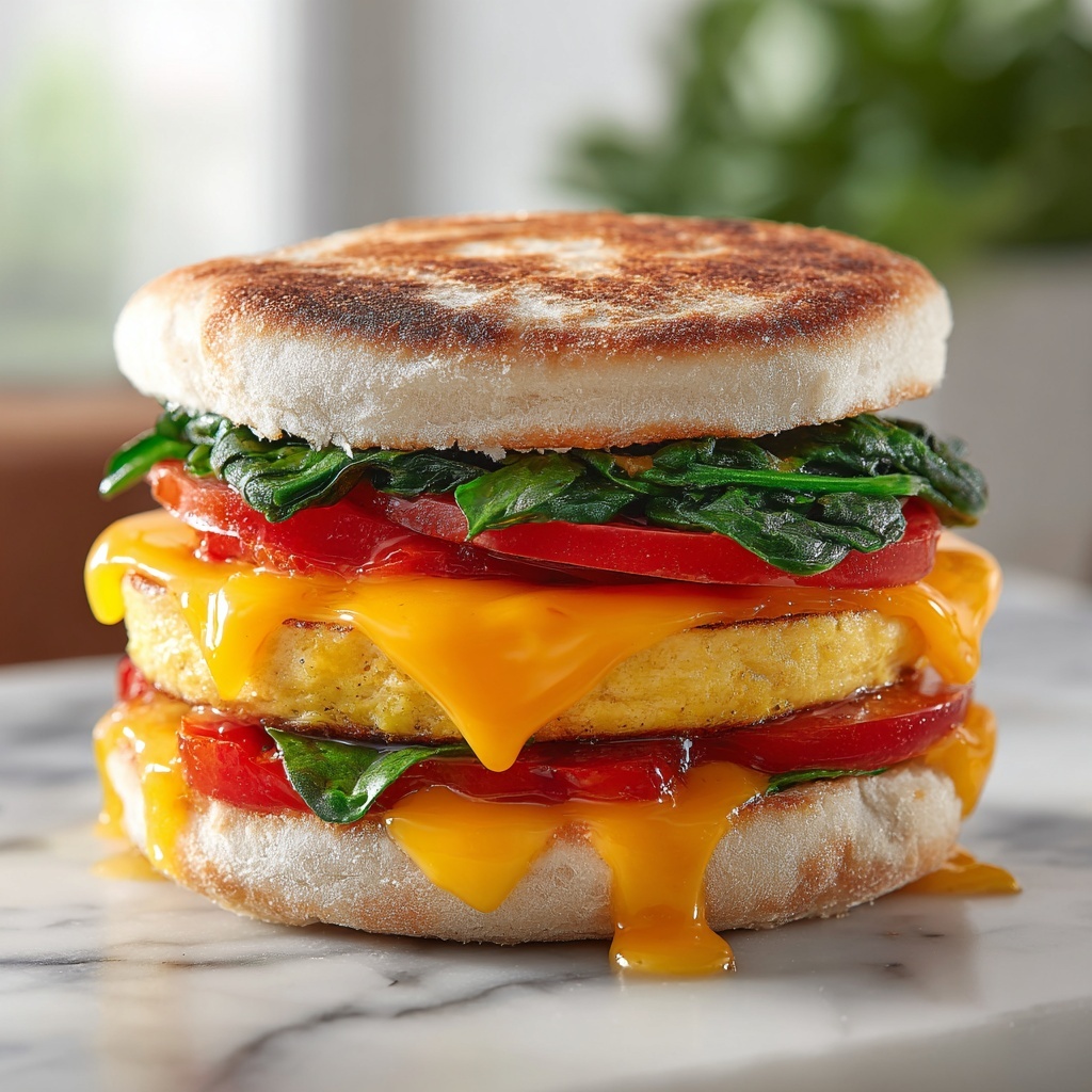 Healthy Breakfast Sandwich with Avocado, Spinach, and Tomato Recipe - Recipe Image