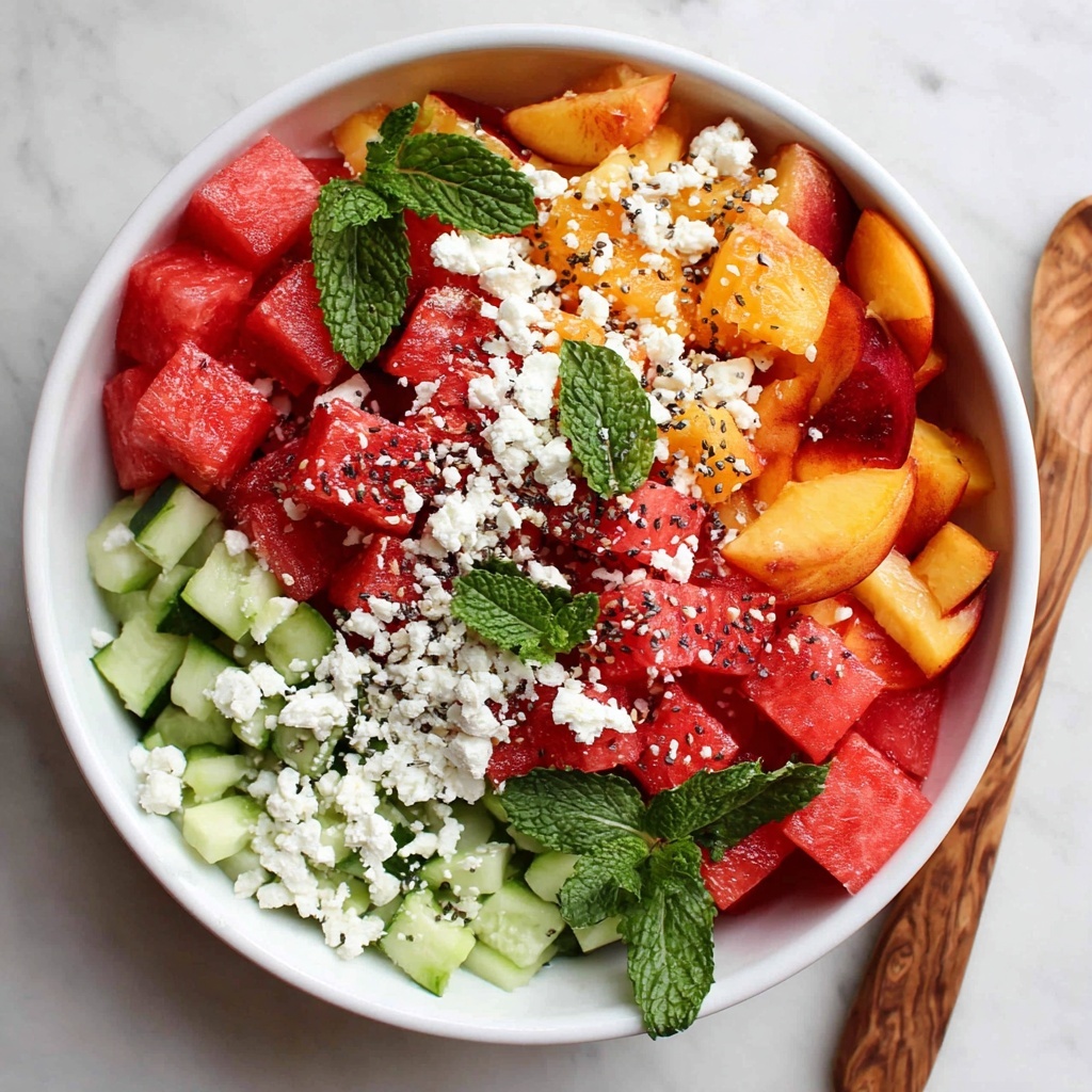 Summer Peach Watermelon Salad Recipe - Recipe Image
