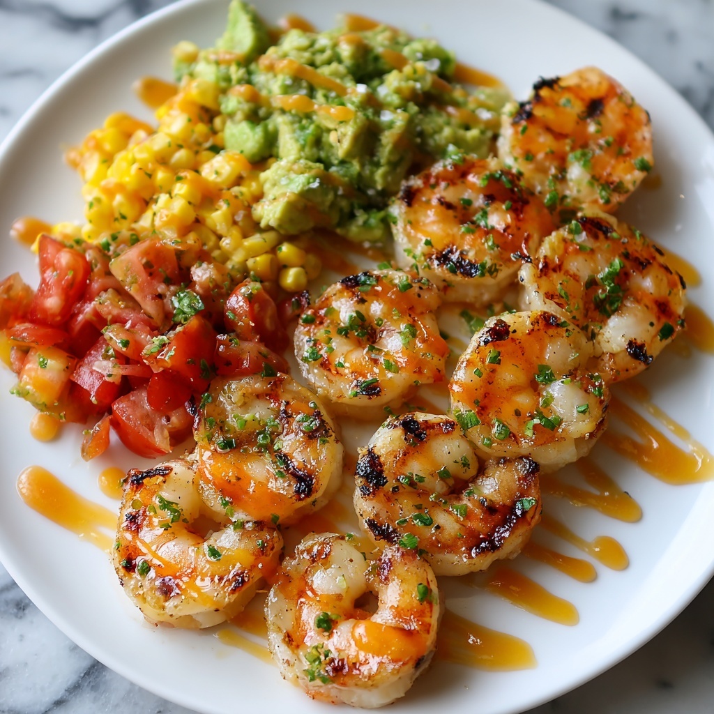 Yummy Grilled Shrimp Bowl with Avocado Corn Salsa and Creamy Sauce Recipe - Recipe Image