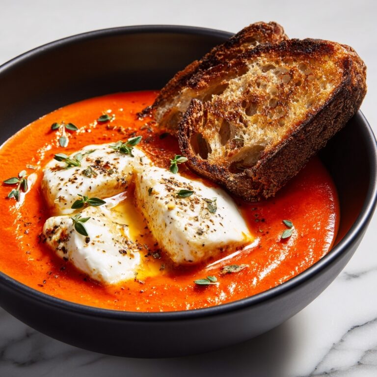 Tomato Soup with Cheese and Onion Toast Recipe
