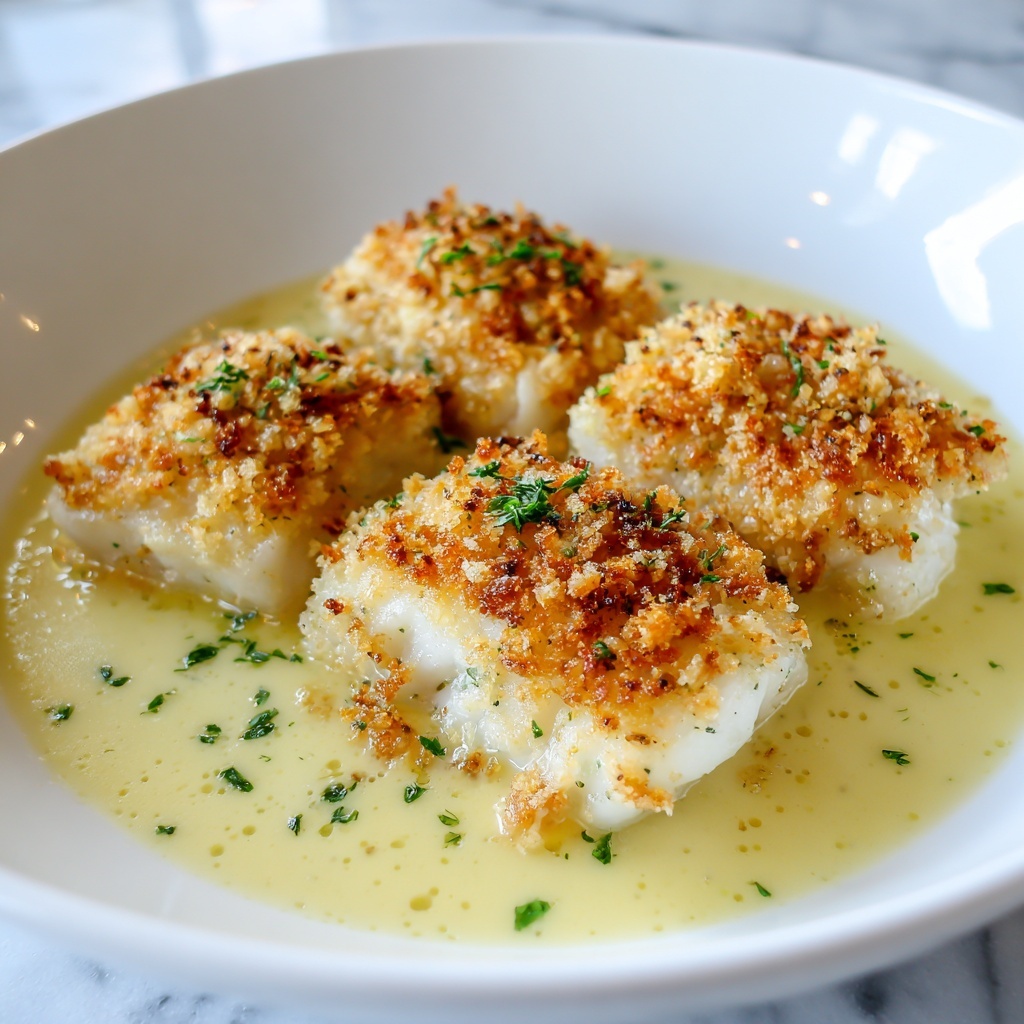 Creamy Lemon Garlic Baked Cod Recipe - Recipe Image