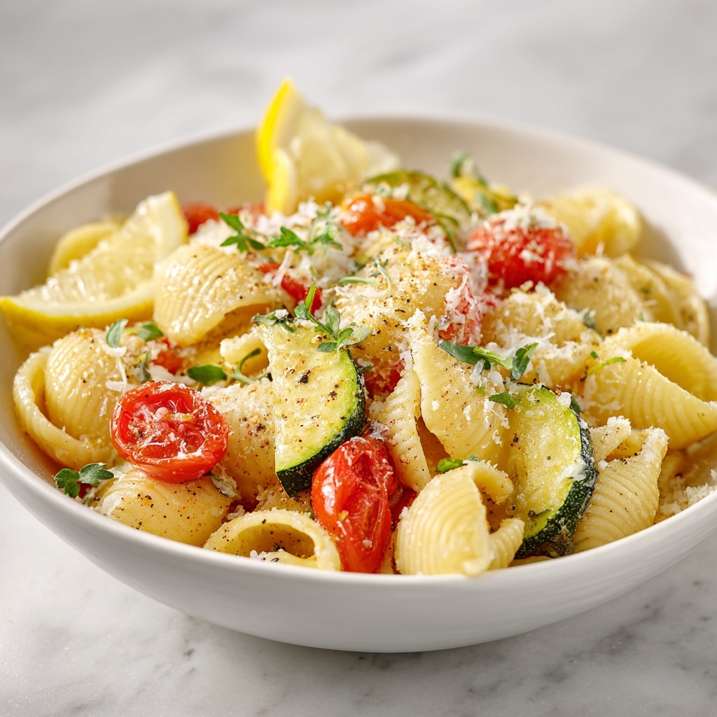 Lemon Butter Pasta with Veggies Recipe - Recipe Image