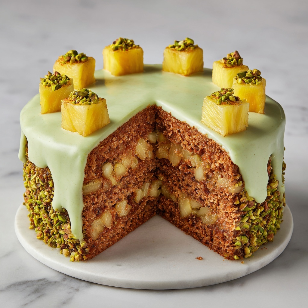 Tropical Pistachio Pineapple Cake Recipe - Recipe Image