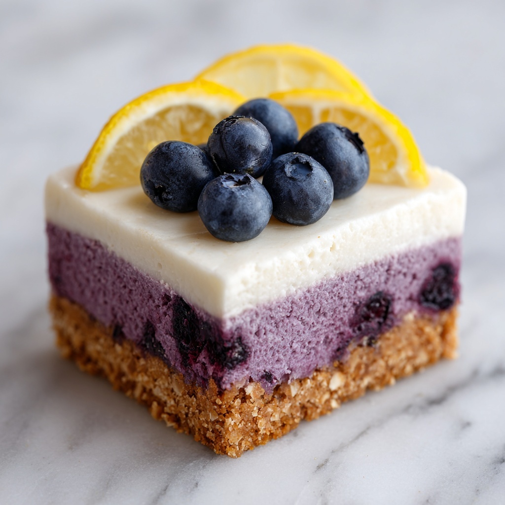 Lemon Blueberry Shortbread Mousse Cake Recipe - Recipe Image