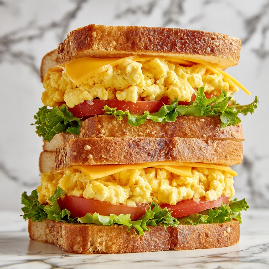 High Protein Vegetarian Breakfast Sandwiches Recipe - Recipe Image