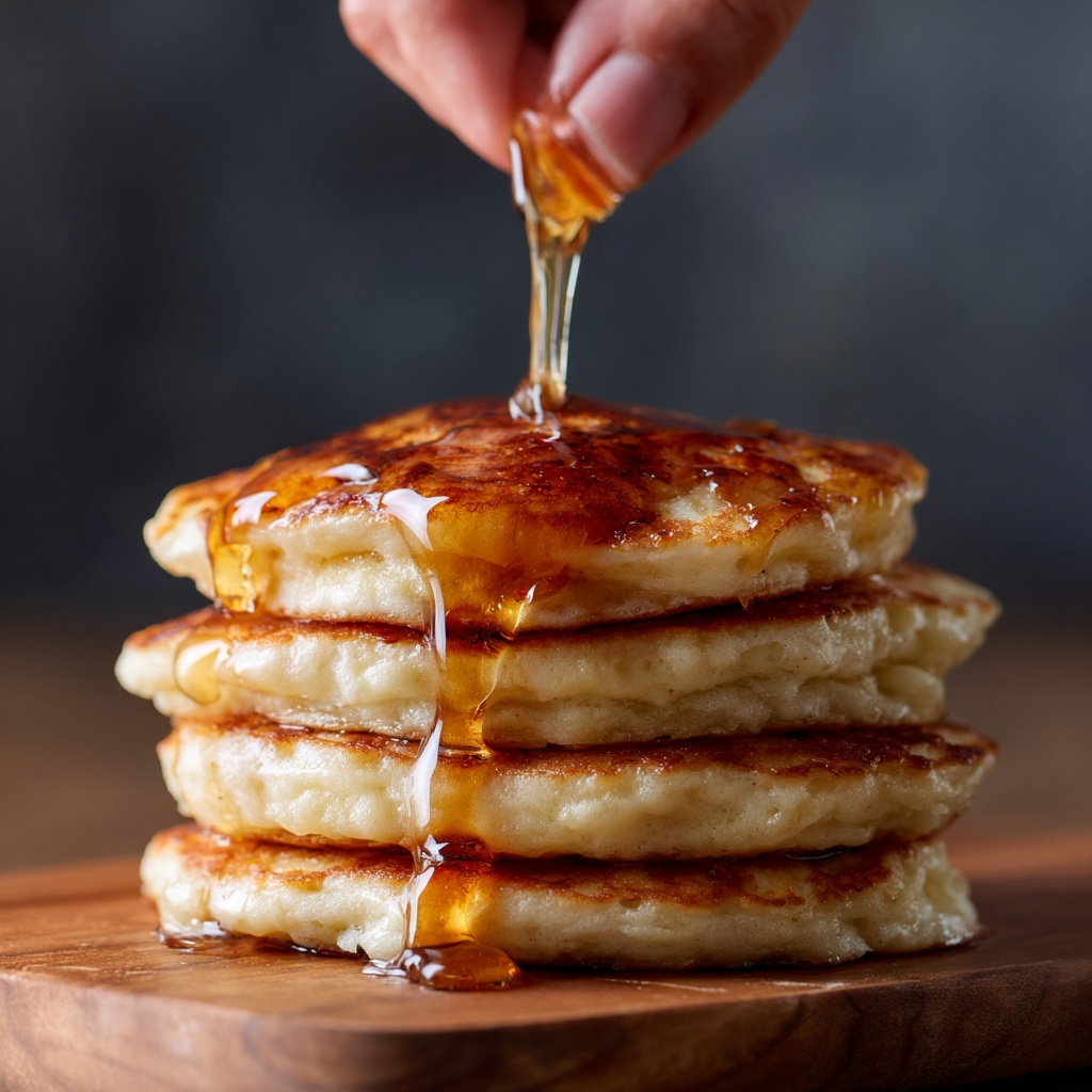 Cretan Honey Pancakes Stuffed with Minted Ricotta Recipe - Recipe Image