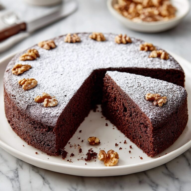 Simple Moist Chocolate Walnut Cake Recipe