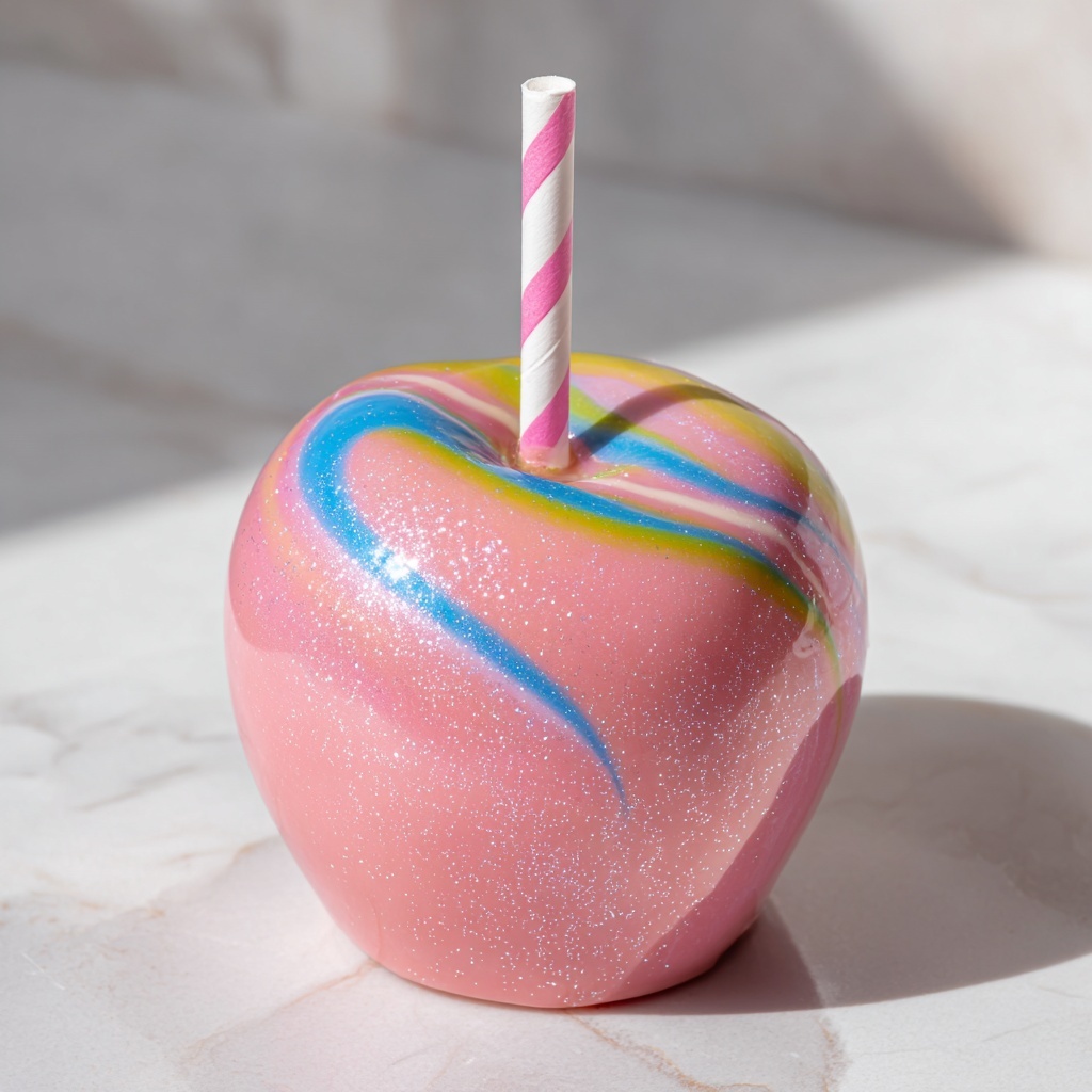 Cotton Candy Swirl Candy Apples Recipe - Recipe Image