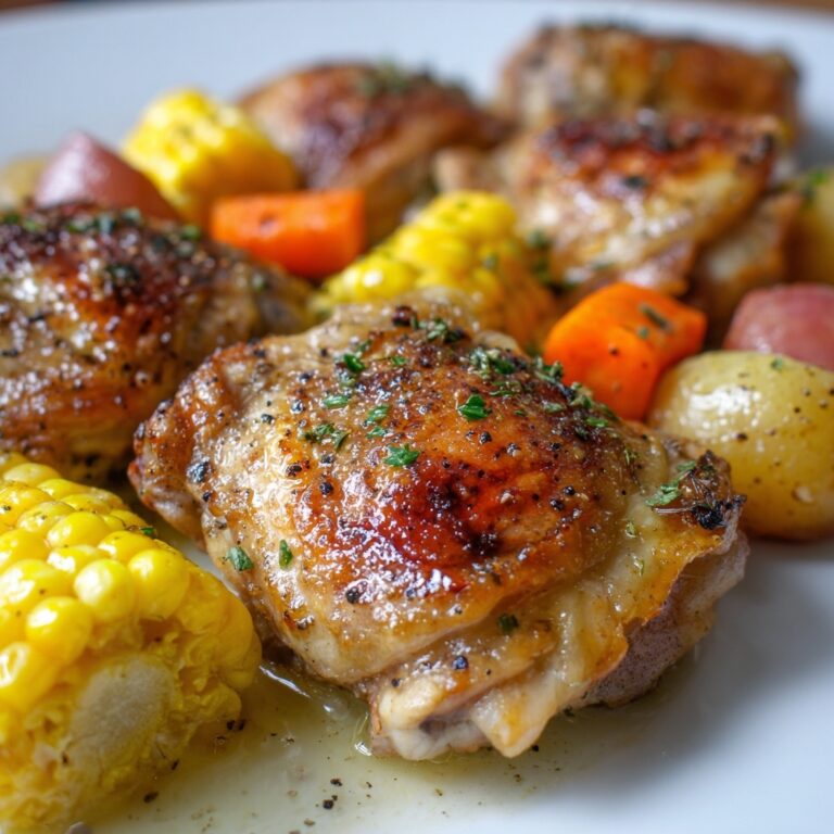 Slow Cooker Chicken Thighs with Vegetables and Herb Jus Recipe