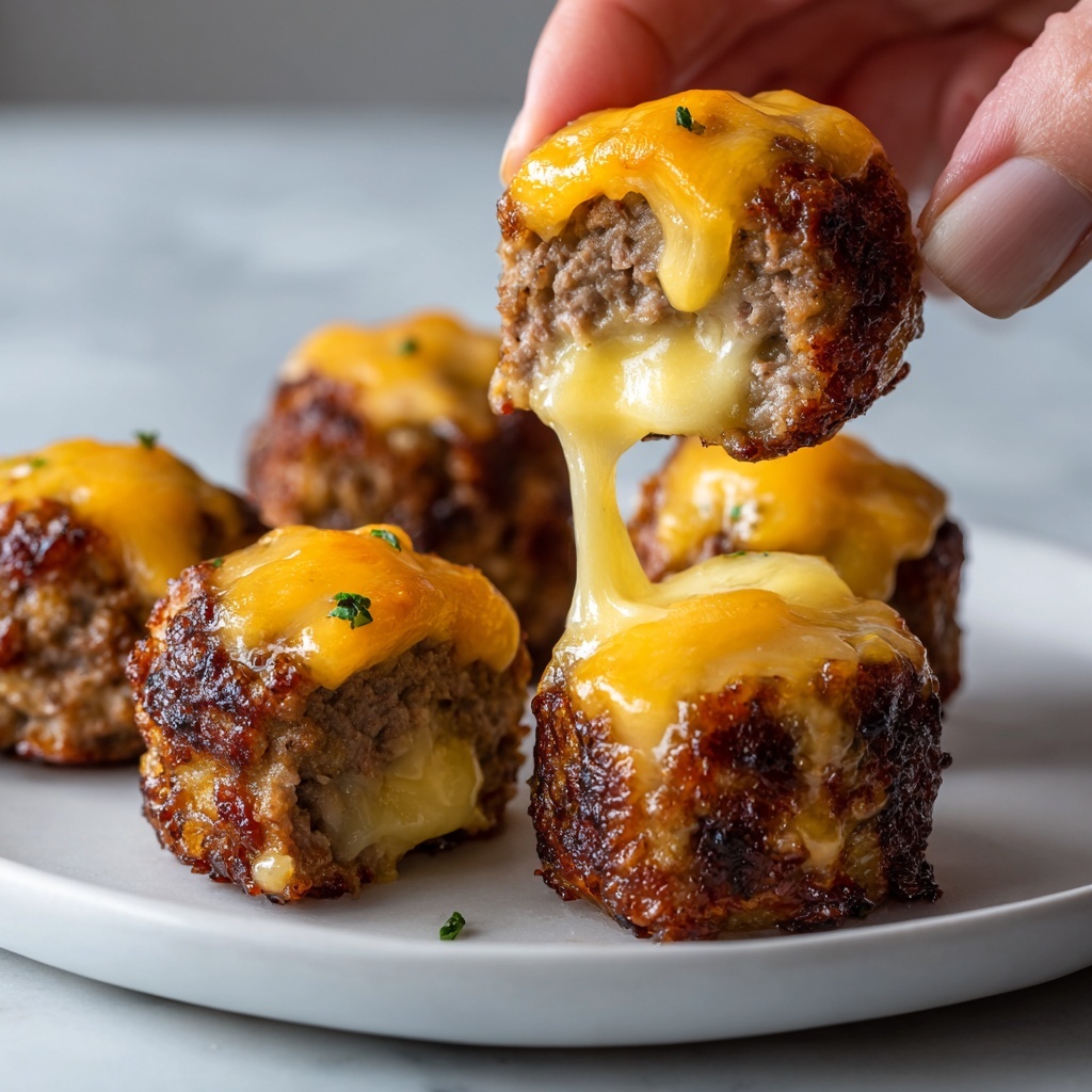 Cheese-Stuffed Meatballs with Cheddar Topping Recipe - Recipe Image