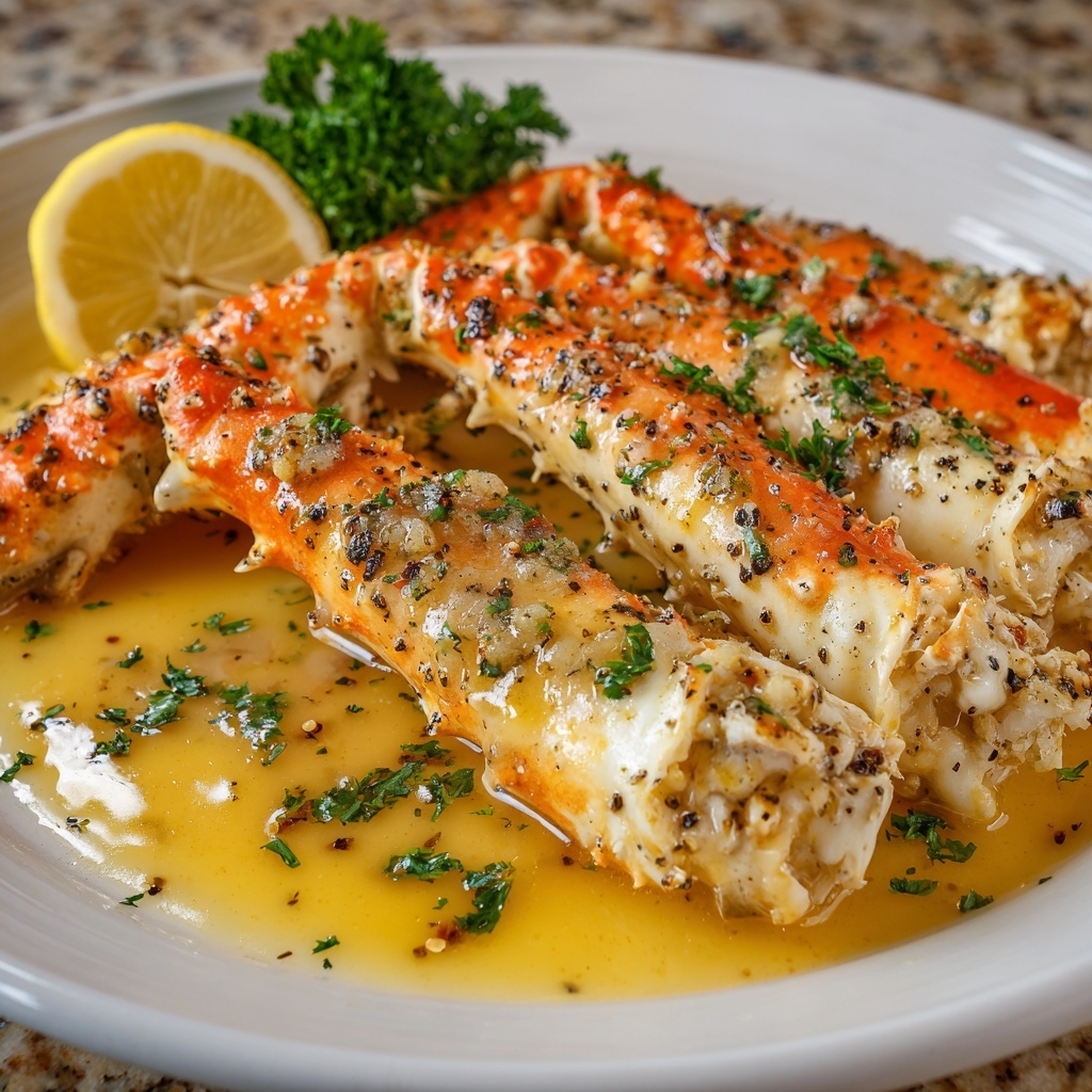 Baked Crab Legs in Butter Sauce Recipe - Recipe Image