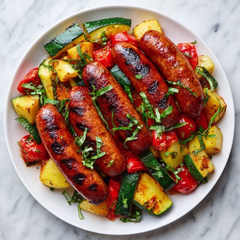 Chicken Sausages with Zucchini, Tomatoes & Pasta Recipe