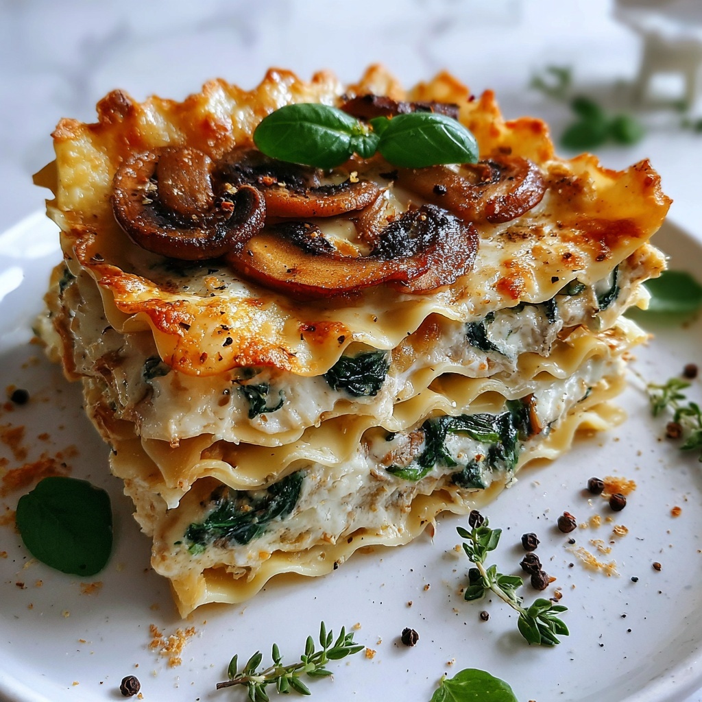Mushroom and Spinach Lasagna Recipe - Recipe Image